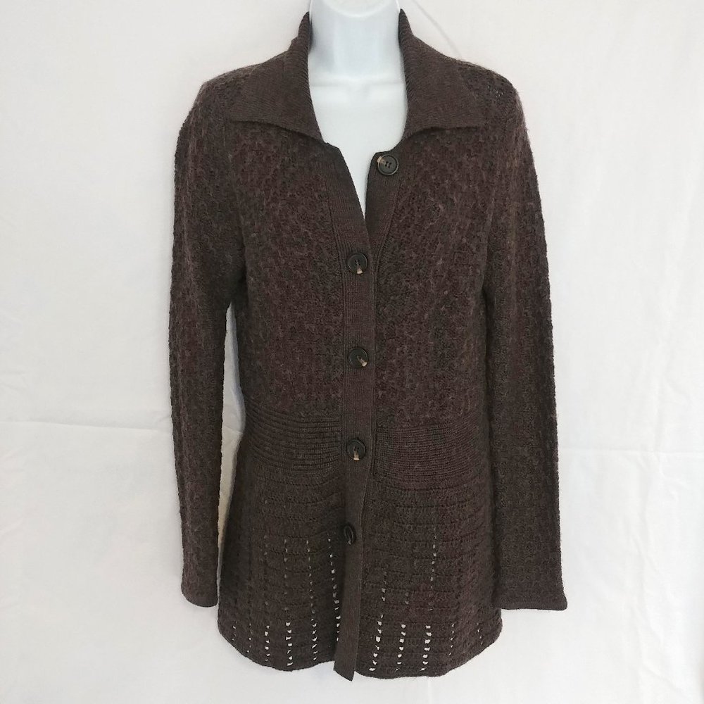 Willi Smith Brown Wool Cardigan